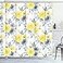 Emvency Shower Curtain Black Floral Watercolor Bright Summer Pattern Yellow and Blue Abstract Flowers Gray Simple Botanical Waterproof Polyester Fabric 72 x 72 inches Set with Hooks