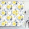 Emvency Shower Curtain Black Floral Watercolor Bright Summer Pattern Yellow and Blue Abstract Flowers Gray Simple Botanical Waterproof Polyester Fabric 72 x 72 inches Set with Hooks