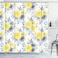 Emvency Shower Curtain Black Floral Watercolor Bright Summer Pattern Yellow and Blue Abstract Flowers Gray Simple Botanical Waterproof Polyester Fabric 72 x 72 inches Set with Hooks