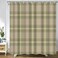 Abaysto Gingham Plaid Beige Grey Sage Abstract Autumn Celtic Checked Checkered Bathroom Decor Shower Curtain Sets with Hooks Polyester Fabric Great Gift