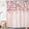 Riyidecor Pink Bridal Floral Shower Curtain for Bathroom 72Wx72H Inch Flower Rose Pattern Bath Set for Woman Girl Spring Nature Bathtub Accessories Fabric Panel Waterproof Plastic 12 Pack Hooks