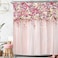 Riyidecor Pink Bridal Floral Shower Curtain for Bathroom 72Wx72H Inch Flower Rose Pattern Bath Set for Woman Girl Spring Nature Bathtub Accessories Fabric Panel Waterproof Plastic 12 Pack Hooks