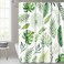 KGORGE Waterproof Shower Curtain for Bathroom Tropical Palm Leaf Pattern on White Background Botanical Curtain Accessory Decor Set for Laundry Room Poolside 72 x 72 inch with Hooks