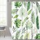 KGORGE Waterproof Shower Curtain for Bathroom Tropical Palm Leaf Pattern on White Background Botanical Curtain Accessory Decor Set for Laundry Room Poolside 72 x 72 inch with Hooks