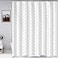 Riyidecor Boho Chevron Herringbone Shower Curtain Black White 60x72 Inch Geometric Striped Simple Modern Classy Neutral Contemporary 12 Pack Hooks Decor Fabric Bathroom Set Polyester Waterproof