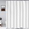 Riyidecor Boho Chevron Herringbone Shower Curtain Black White 60x72 Inch Geometric Striped Simple Modern Classy Neutral Contemporary 12 Pack Hooks Decor Fabric Bathroom Set Polyester Waterproof