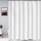 Riyidecor Boho Chevron Herringbone Shower Curtain Black White 60x72 Inch Geometric Striped Simple Modern Classy Neutral Contemporary 12 Pack Hooks Decor Fabric Bathroom Set Polyester Waterproof