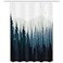 JAWO Mountain Forest Scene Fabric Shower Curtain 48x72 Inch Pine Tree Mountains Black Bird Rustic Scenery Shower Curtains for Bathroom Cloth Shower Stall Curtain with Hooks