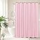 AooHome Extra Long 72x78 inch Shower Liner Fabric Solid Color Shower Curtain Liner with Hooks Weighted Hem Water Repellent Pink
