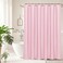 AooHome Extra Long 72x78 inch Shower Liner Fabric Solid Color Shower Curtain Liner with Hooks Weighted Hem Water Repellent Pink
