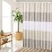 MORNITE Stall Shower Curtain Tan for Bathroom Gold Brown White Neutral Stripes Cloth Fabric Set with 6 Hooks 36 W72 H Inch