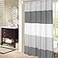 MORNITE Mens Stall Shower Curtain for Bath Neutral Black and Grey Striped Pattern Polyester Fabric Cloth 6 Hooks 36 W72 H Inch