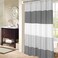 MORNITE Mens Stall Shower Curtain for Bath Neutral Black and Grey Striped Pattern Polyester Fabric Cloth 6 Hooks 36 W72 H Inch