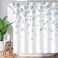 LIVILAN Floral Shower Curtain Blue and Gray Weeping Flower Design With 12 Hooks Light Blue Simple Waterproof Decorative for Bathroom 72 W x 78 H
