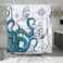 DESIHOM Blue Nautical Octopus Shower Curtain Set Funny Ocean Kraken Shower Curtains for Bathroom Beach Coastal Pirate Map Decor Polyester Fabric62 x 72