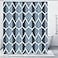 Gelbchu Aegean Blue Geometric Shower Curtain Waterproof Design and Polyester QuickDrying Weighted Hem Blue Fabric Shower Curtains Set for Bathroom W 72 x H 78 Machine Washable with 12 Hooks