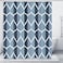 Gelbchu Aegean Blue Geometric Shower Curtain Waterproof Design and Polyester QuickDrying Weighted Hem Blue Fabric Shower Curtains Set for Bathroom W 72 x H 78 Machine Washable with 12 Hooks