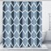 Gelbchu Aegean Blue Geometric Shower Curtain Waterproof Design and Polyester QuickDrying Weighted Hem Blue Fabric Shower Curtains Set for Bathroom W 72 x H 78 Machine Washable with 12 Hooks