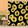 LIVILAN Black Sunflower Shower Curtain Floral Bathroom Curtains 72W x 72H