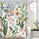 BBLYANU Green Floral Shower Curtain 72 x 72 Flower Tropical Leaves Shower Curtains Polyester Fabric Printed Shower Curtain Set for Bathroom with Hooks