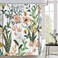 BBLYANU Green Floral Shower Curtain 72 x 72 Flower Tropical Leaves Shower Curtains Polyester Fabric Printed Shower Curtain Set for Bathroom with Hooks