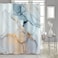 Gibelle Abstract Marble Shower Curtain Blue Grey Fabric Shower Curtain for Bathroom Modern Ink Art Decor Waterproof Shower Curtain Set 71x71