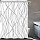 Punkray Striped Shower Curtain with Hooks Weighted Hem Shower Curtains Water Repellent Machine Washable White Black 72 W x 78 L