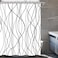 Punkray Striped Shower Curtain with Hooks Weighted Hem Shower Curtains Water Repellent Machine Washable White Black 72 W x 78 L