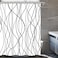 Punkray Striped Shower Curtain with Hooks Weighted Hem Shower Curtains Water Repellent Machine Washable White Black 72 W x 78 L
