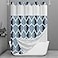 Yiatn No Hook Aegean Blue Shower Curtain with Snap in Liner Set Hotel Style with See Through Mesh Top Window Modern Geometric Waterdrop DesignWaterRepellent Washable 71x74 INCH