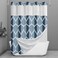 Yiatn No Hook Aegean Blue Shower Curtain with Snap in Liner Set Hotel Style with See Through Mesh Top Window Modern Geometric Waterdrop DesignWaterRepellent Washable 71x74 INCH