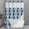 Yiatn No Hook Aegean Blue Shower Curtain with Snap in Liner Set Hotel Style with See Through Mesh Top Window Modern Geometric Waterdrop DesignWaterRepellent Washable 71x74 INCH