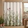 BIVINAR Floral Shower Curtain 72 x 72 Inch Waterproof Fabric Botanical Flower Bathroom Shower Curtain with 12 Hooks