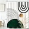 KOMLLEX Abstract Boho Shower Curtain for Bathroom Decor 60Wx72H Green Shower Curtain Leaves Tropical Mid Century Simple Minimalist Fancy Chic Modern Neutral Fabric Waterproof Polyester 12 Pack Hooks