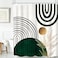 KOMLLEX Abstract Boho Shower Curtain for Bathroom Decor 60Wx72H Green Shower Curtain Leaves Tropical Mid Century Simple Minimalist Fancy Chic Modern Neutral Fabric Waterproof Polyester 12 Pack Hooks