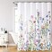 FUN WEEKEND Floral Bathroom Shower Curtain with 12 Hooks 72x72 Waterproof Polyester Fabric Plant Shower Curtain for Bathroom Heavy Weighted Hem Machine Washable Quick Dry