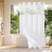 Gibelle No Hook Waffle Weave Shower Curtain with Snapin Fabric Liner Set for Bathroom Hotel Style with Mesh Top Window Waterproof Washable White 72x74