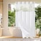 Gibelle No Hook Waffle Weave Shower Curtain with Snapin Fabric Liner Set for Bathroom Hotel Style with Mesh Top Window Waterproof Washable White 72x74