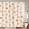 Bonhause Boho Rainbow Shower Curtain 72 x 72 Inch Mid Century Abstract Minimalist Kids Decorative Bath Curtain Polyester Fabric Waterproof Bathroom Curtain with 12 Hooks