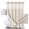 eachope Extra Long No Hooks Needed Linen Textured Shower Curtain with Snapin Fabric Liner SetCream Hotel Luxury Decor Shower Curtains for BathroomWaterproof Washable71Wx86H