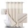 eachope Extra Long No Hooks Needed Linen Textured Shower Curtain with Snapin Fabric Liner SetCream Hotel Luxury Decor Shower Curtains for BathroomWaterproof Washable71Wx86H