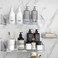 YAWSOUP Acrylic Shower Shelves 3 Pack Clear Adhesive Shower Caddy Organizer Rustproof No Drill Wall Mount Bathroom Kitchen Storage Rack