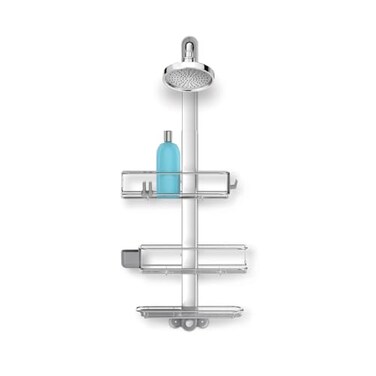 simplehuman Adjustable and Extendable Shower Caddy Large Stainless Steel and Anodized Aluminum