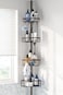 ESSEME Corner Shower Caddy Tension Pole Stainless Steel Rustproof 4Tier Shower Organizer 47121 inch Adjustable Bathroom Shelves for Bathtub Shampoo Storage Tension Rod Floor Standing Bath Rack Bronze
