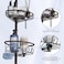 ESSEME Corner Shower Caddy Tension Pole Stainless Steel Rustproof 4Tier Shower Organizer 47121 inch Adjustable Bathroom Shelves for Bathtub Shampoo Storage Tension Rod Floor Standing Bath Rack Bronze