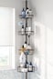 ESSEME Corner Shower Caddy Tension Pole Stainless Steel Rustproof 4Tier Shower Organizer 47121 inch Adjustable Bathroom Shelves for Bathtub Shampoo Storage Tension Rod Floor Standing Bath Rack Bronze