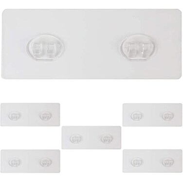 Jovware Shower Caddy Adhesive Replacement Shower Shelf Adhesive Shower Adhesive Strips Adhesive Stickers Transparent 2 Hooks 6 12 6 Pack