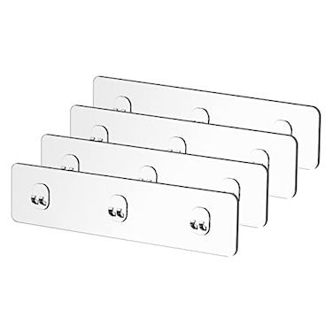 Orimade 4 Pack Strong Transparent Wall Adhesives 275 x 866 in 7x22cm Adhesive Pad Hook Strip Waterproof Rustproof for Shower Caddy Organizer Shelf Kitchen Rack Bathroom Storage