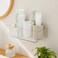 Poeland Wall Mount Storage Organizer Clear Storage Box Holder Basket with 3 Compartments No Drilling Hang WallsDoors for Kitchen Cabinet Bathroom Bedroom Office