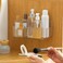 Poeland Wall Mount Storage Organizer Clear Storage Box Holder Basket with 3 Compartments No Drilling Hang WallsDoors for Kitchen Cabinet Bathroom Bedroom Office